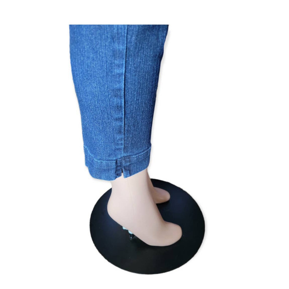 SOFT Surroundings Super Stretch Pull On Ankle‎ Pants Dark Wash Blue 2AC10 Medium - Picture 11 of 13